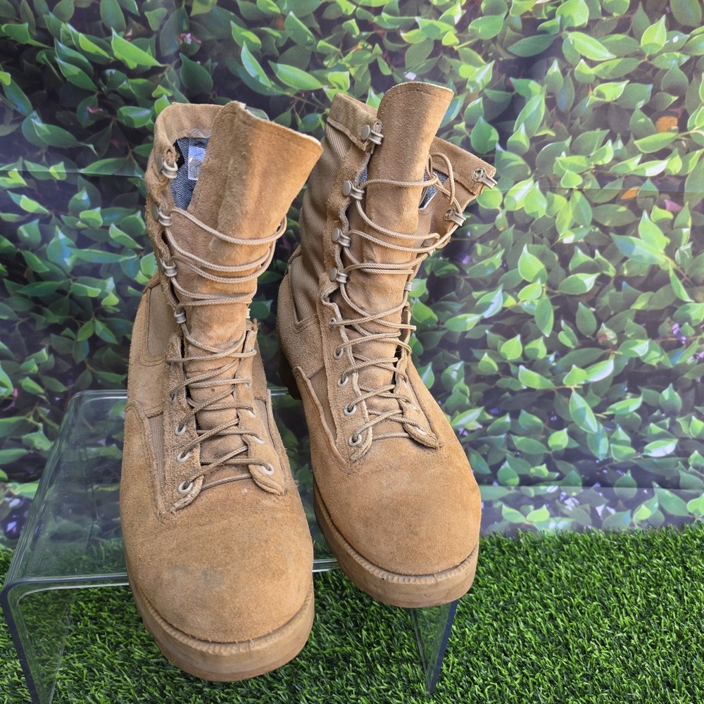 Belleville Tan Suede Military Combat Boots Lace Up Vibram Tactical USA Made